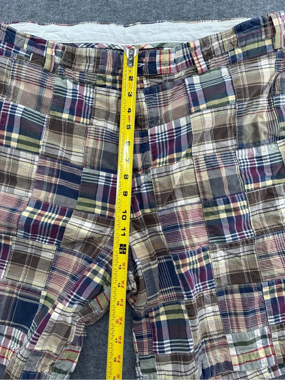 Nautica Men's Multi-Color Patchwork Plaid Shorts Cotton 42